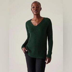 Athleta Hanover refined knit sweater, seaweed snack(dark hunter green) medium